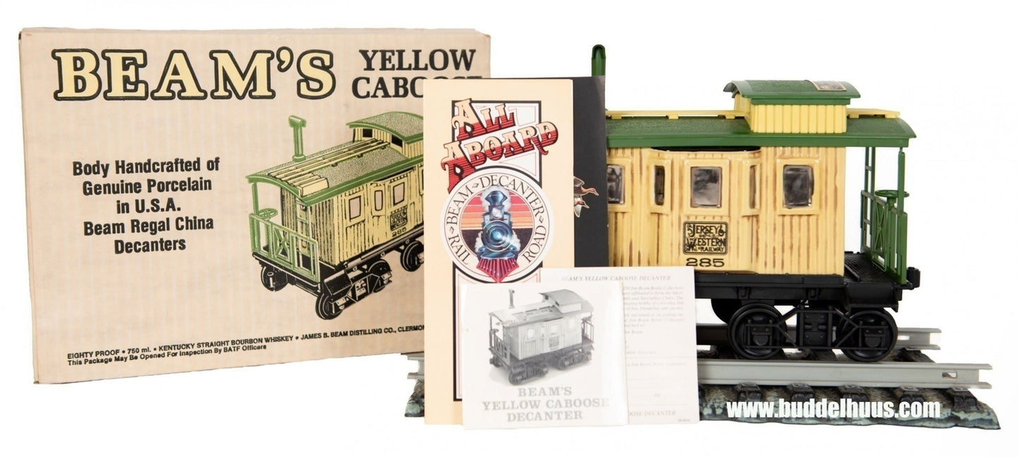 Jim Beam 100 Months Old Yellow Caboose Decanter (1980s)